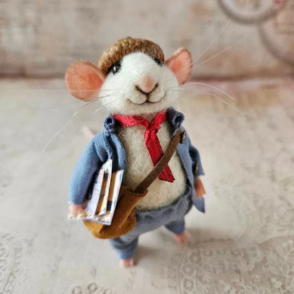 Felt Christmas Mouse Ornament Handmade Wool Decoration