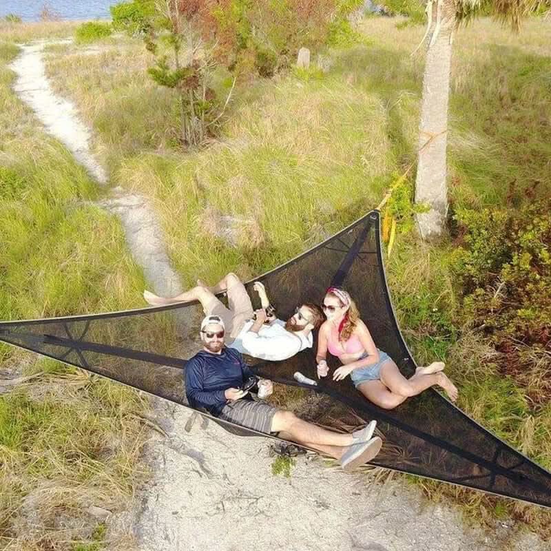 Large Family Camping Hammock with Strong 3-Point Suspension