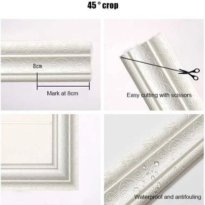 Eco-Friendly Self-Adhesive 3D Wall Trim
