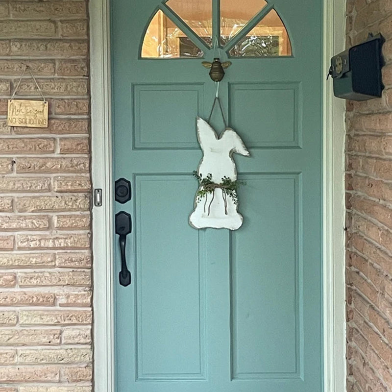 Colorful Wooden Easter Bunny Door Hanger