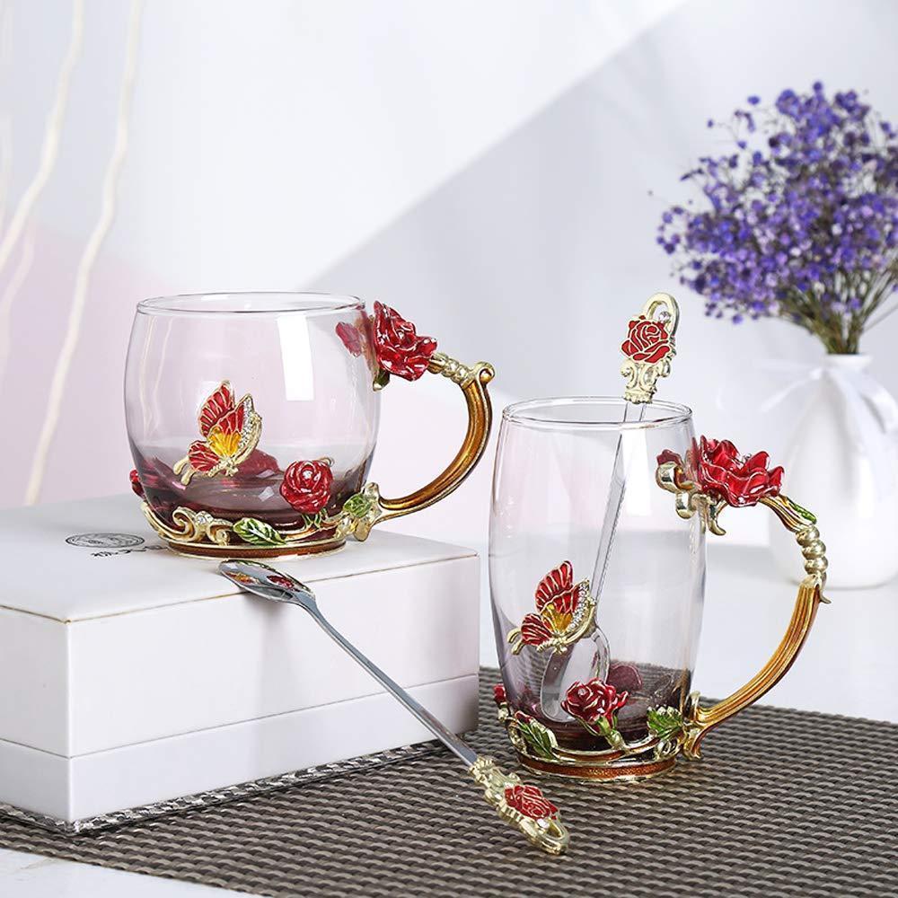 Beautiful Floral Tea Cup Set With Spoon