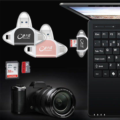 Compact 4-in-1 SD TF Memory Card Adapter