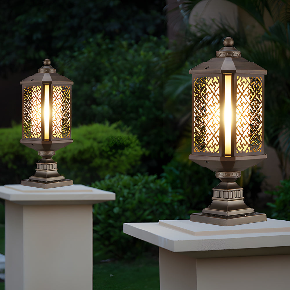 Vintage Outdoor Retro Metal Lantern Post Lights