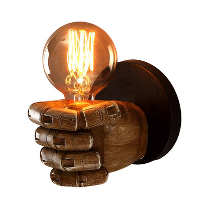 Edgy Metal Fist Wall Light Industrial Lamp Sconce