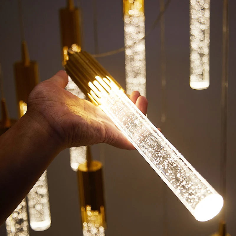 Clear Glass Pendant Light in Sleek Cylinder Design