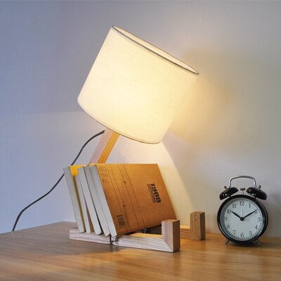 Rustic Wooden Desk Table Lamp - Cofik