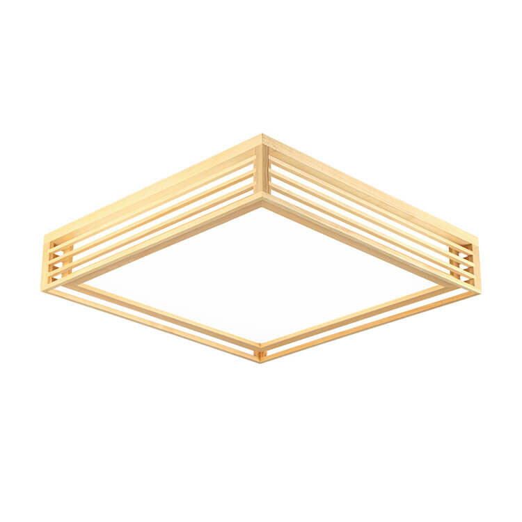 Sleek LED Ceiling Light Wooden Beige Modern Room Fixture