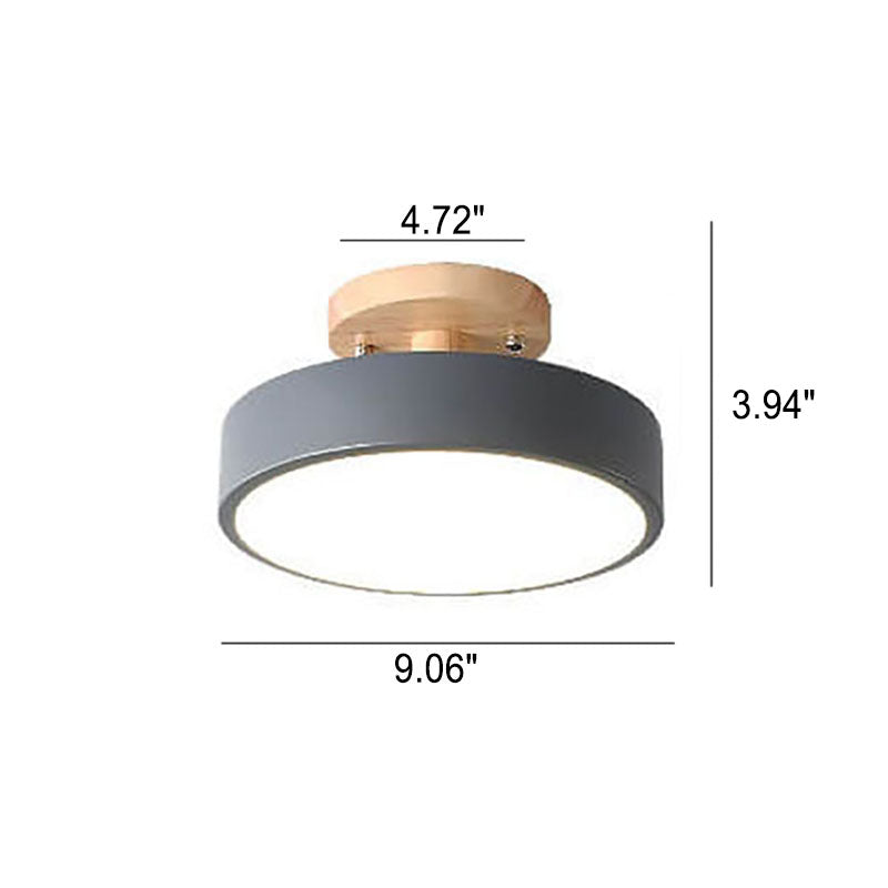 Sleek Wooden LED Semi Flush Mount Ceiling Light