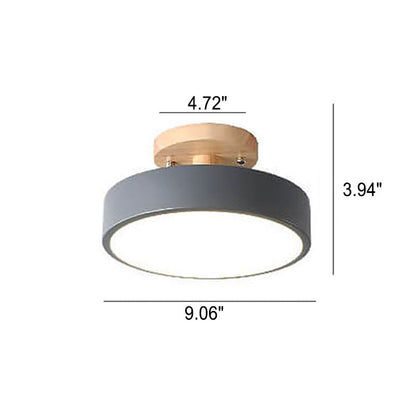 Sleek Wooden LED Semi Flush Mount Ceiling Light