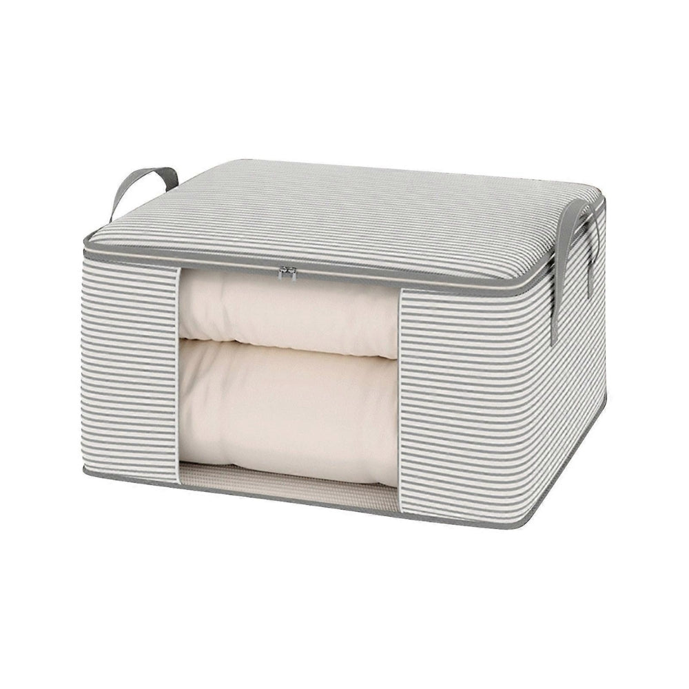 Collapsible Striped Storage Tote Bag