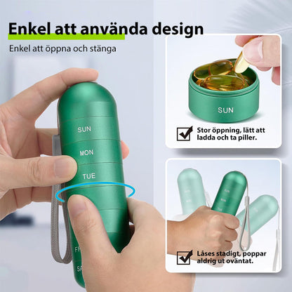 Compact Weekly Pill Box for Travel