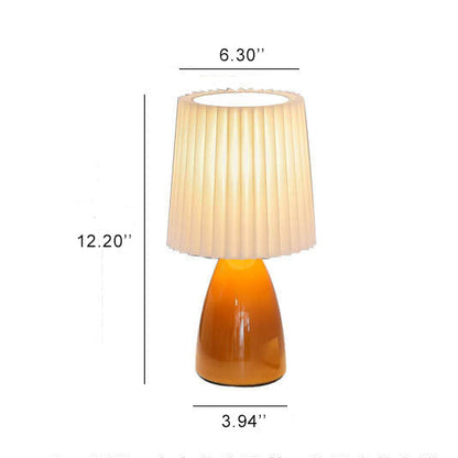 Vintage Style Desk Lamp with Fabric Shade and Metal Base