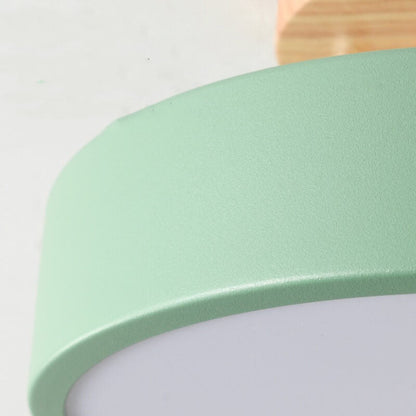 Sleek Wooden LED Semi Flush Mount Ceiling Light - Cofik