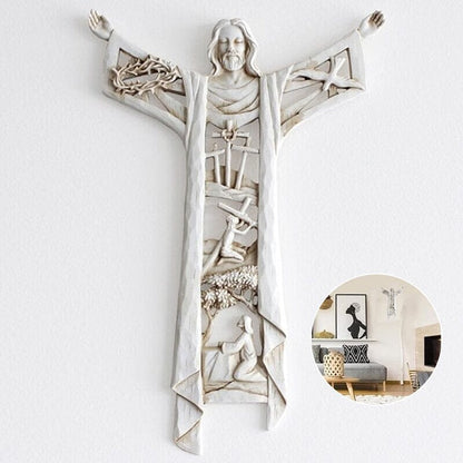 Inspirational Jesus Wall Cross Figurine