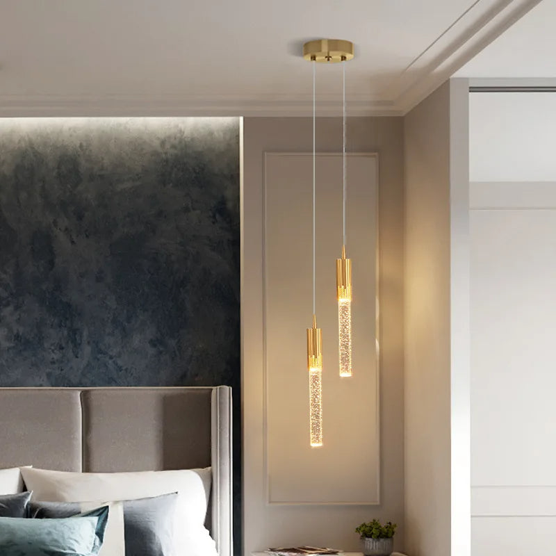 Clear Glass Cylinder Pendant Light