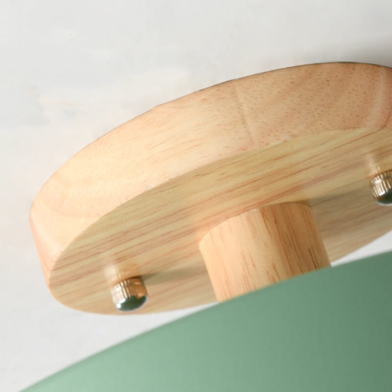 Sleek Wooden LED Semi Flush Mount Ceiling Light