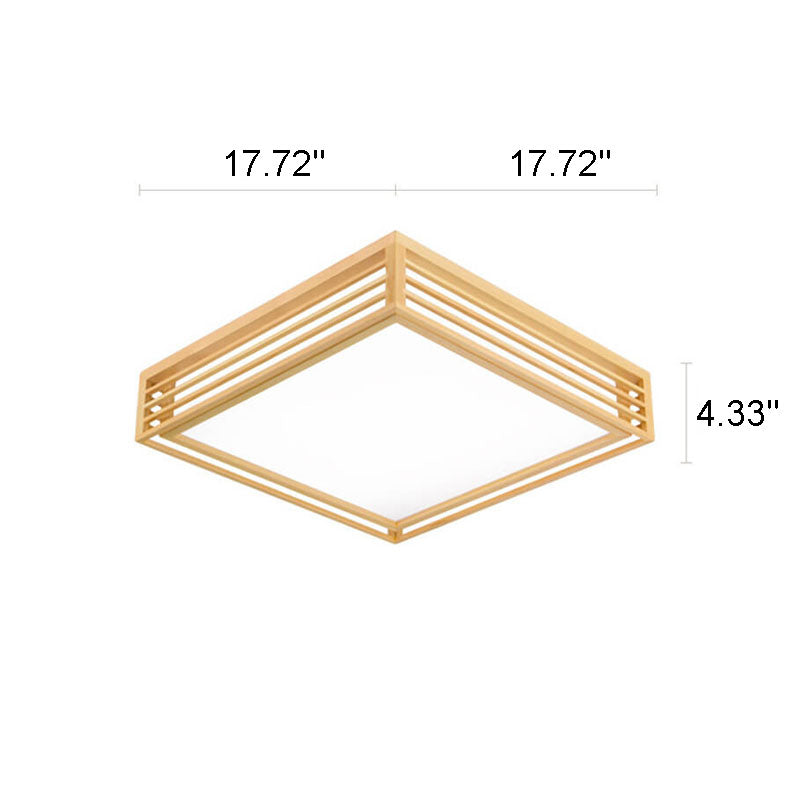 Sleek LED Ceiling Light Wooden Beige Modern Room Fixture