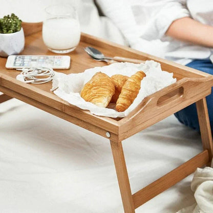 Portable Wooden Bedside Breakfast Tray Table