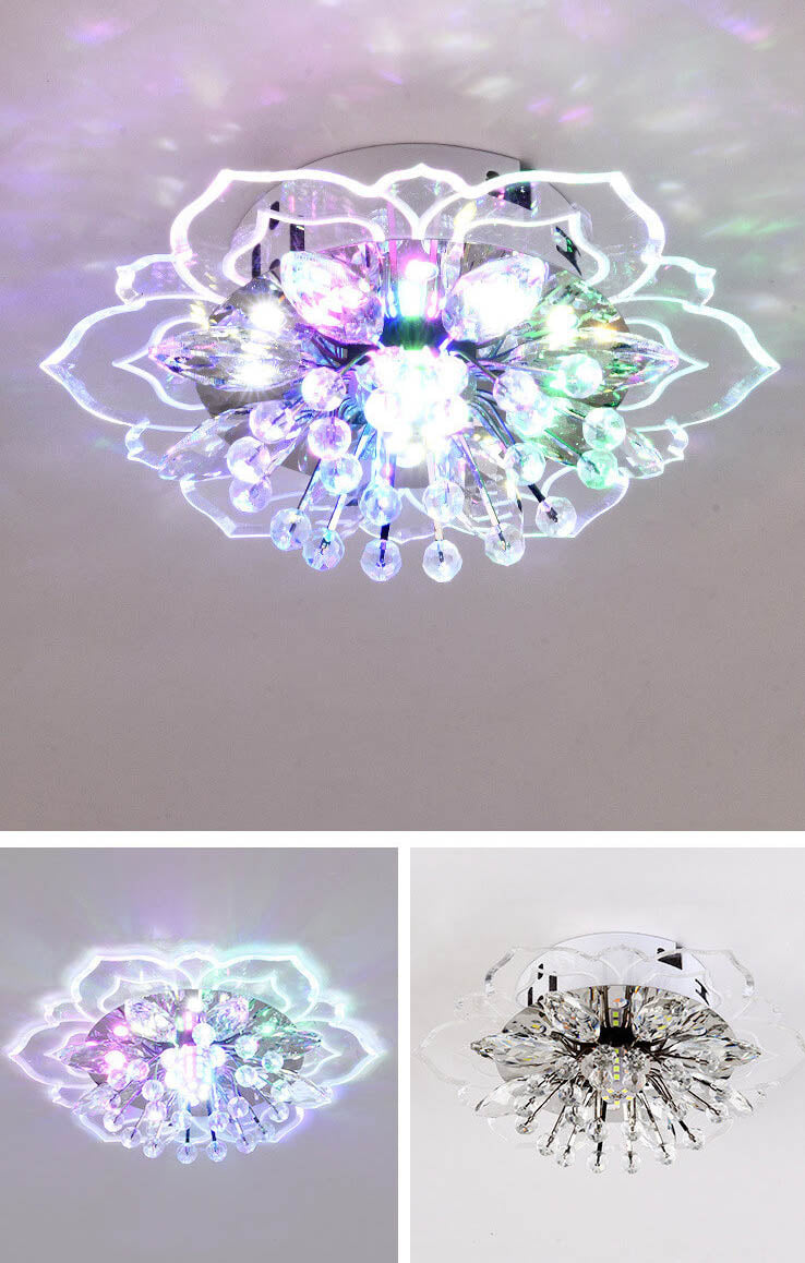 Elegant Crystal LED Flush Mount Ceiling Light