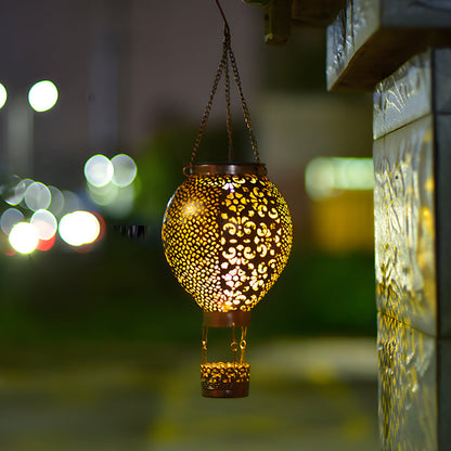 Outdoor Solar Powered Metal Lantern Hanging Garden Light - Cofik