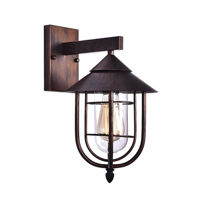 Outdoor Motion Sensor Black Wall Light Fixture