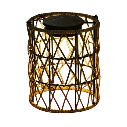 Outdoor Solar Powered Rattan Garden Lamp