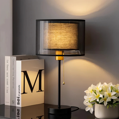 Soft Fabric Shade Double Light Table Lamp