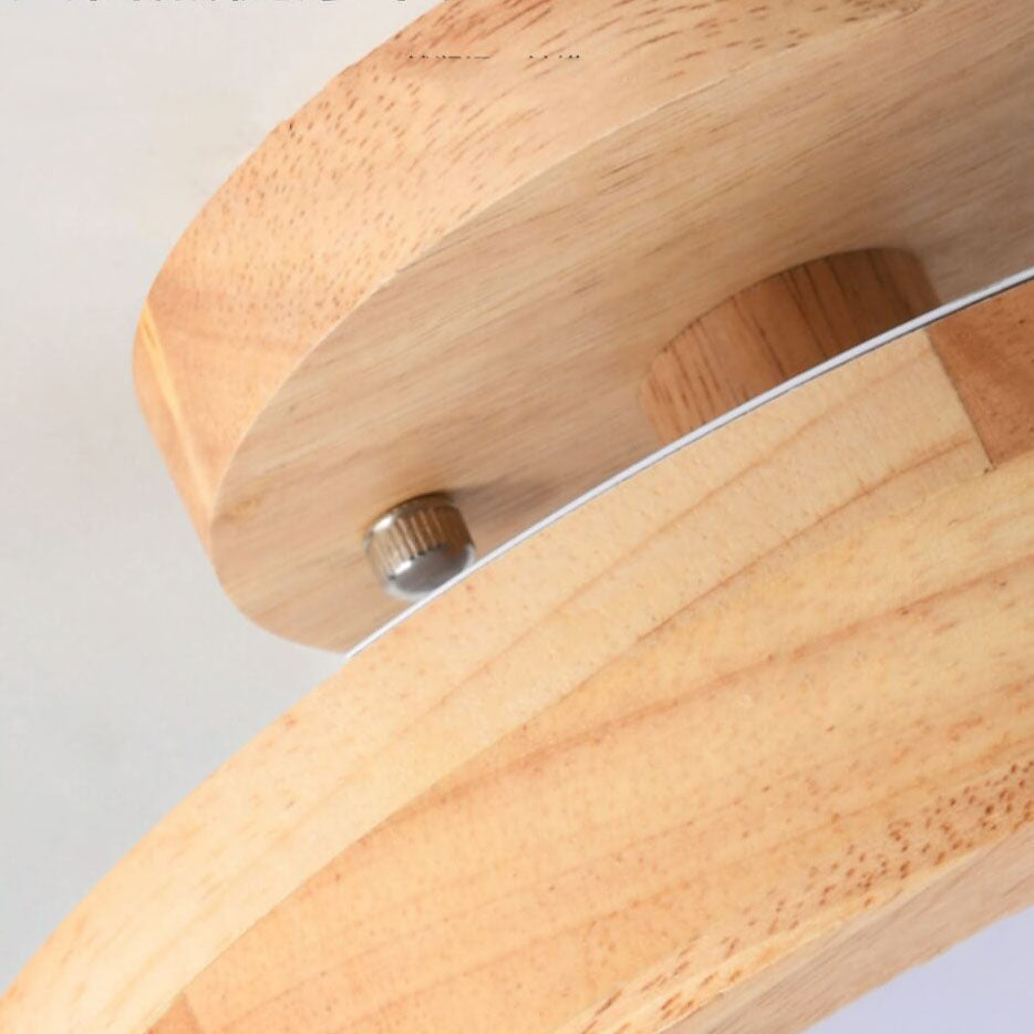 Sleek Wooden LED Semi Flush Mount Ceiling Light