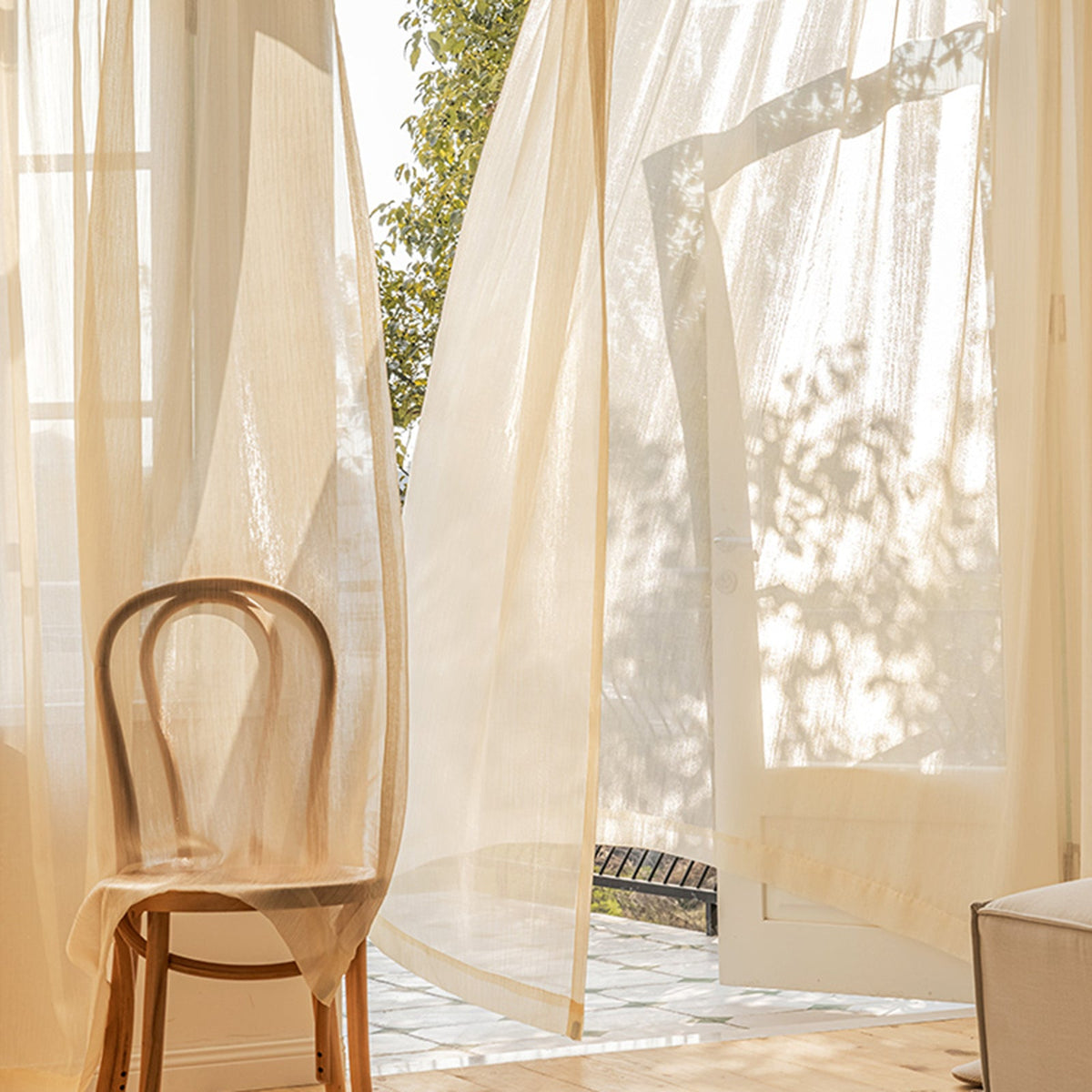 Sheer White Drapes for Living Room