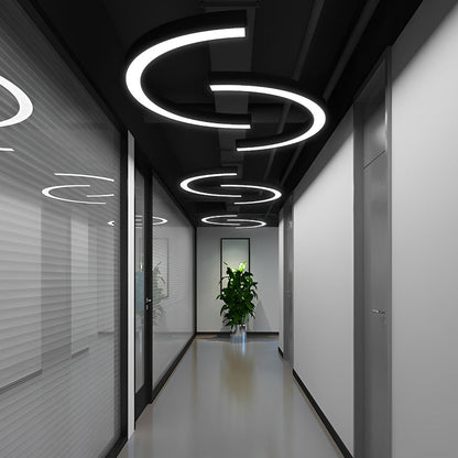 Modern Half Round LED Pendant Office Light