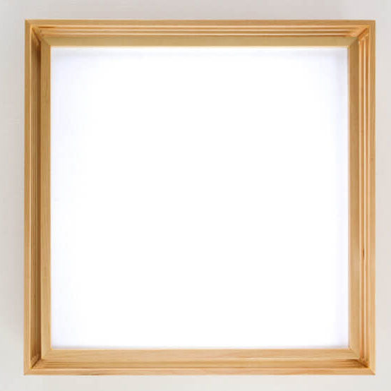 Sleek LED Ceiling Light Wooden Beige Modern Room Fixture
