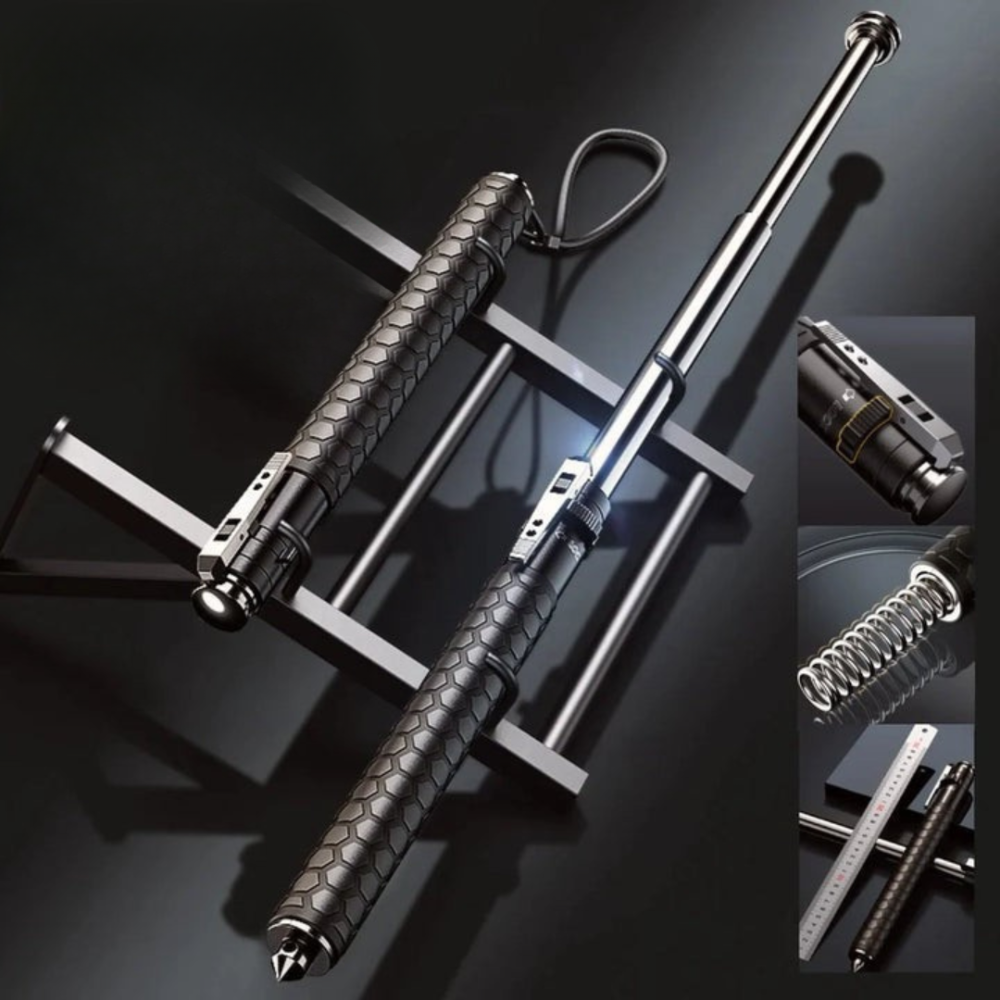 Foldable Hiking Staff with LED Light and Safety Tip