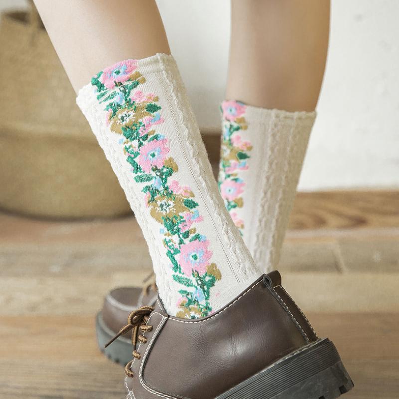 Classic Floral Patterned Sock Set (5 Pairs)