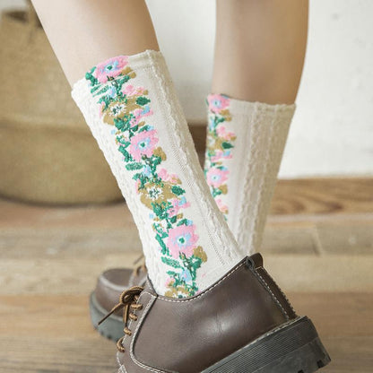 Classic Floral Patterned Sock Set (5 Pairs)