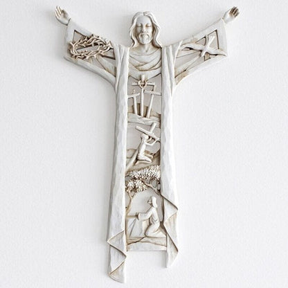 Inspirational Jesus Wall Cross Figurine