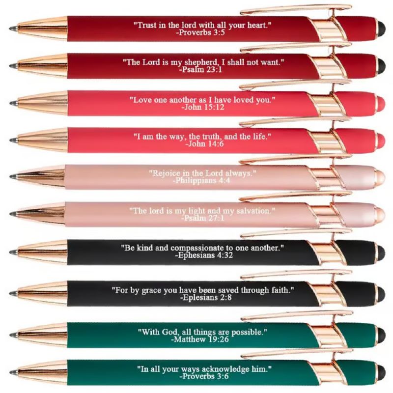 Inspiring Christian Quote Ballpoint Pens - 10 Pack