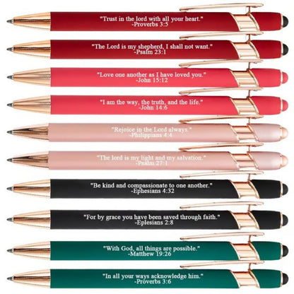 Inspiring Christian Quote Ballpoint Pens - 10 Pack