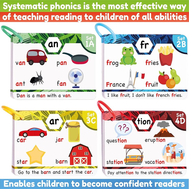 Easy Phonics Flashcards for Kids Reading Practice