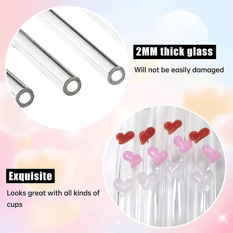 Colorful Reusable Drinking Straws with Cleaner Brush Set