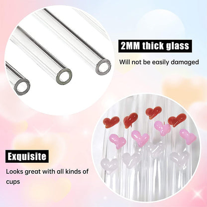 Colorful Reusable Drinking Straws with Cleaner Brush Set