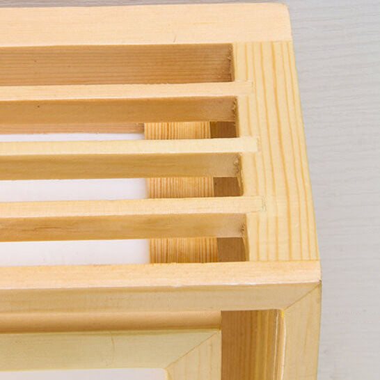 Sleek LED Ceiling Light Wooden Beige Modern Room Fixture