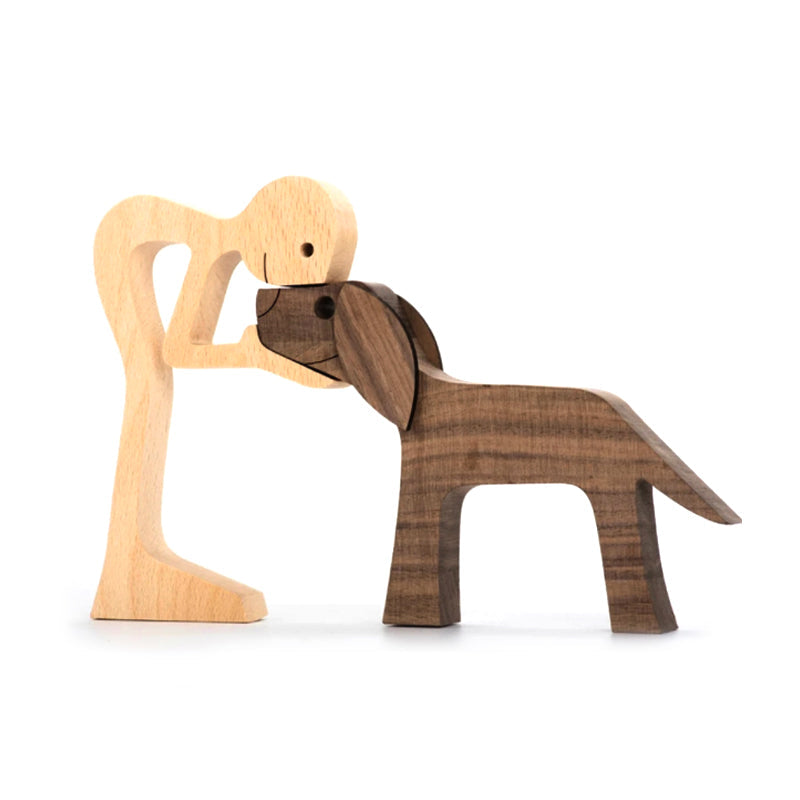 Handcrafted Wooden Pet Figurine Decor