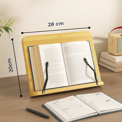 Compact Wooden Book Stand for Tablets and Cookbooks