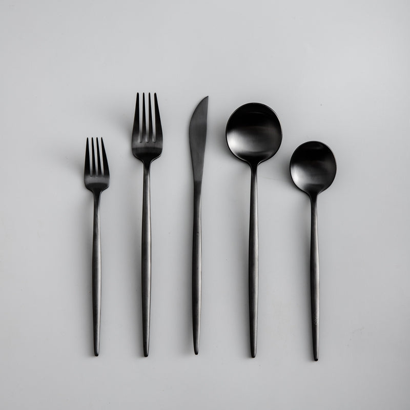 Premium Metal 20pc Cutlery Set Titanium Stainless Steel
