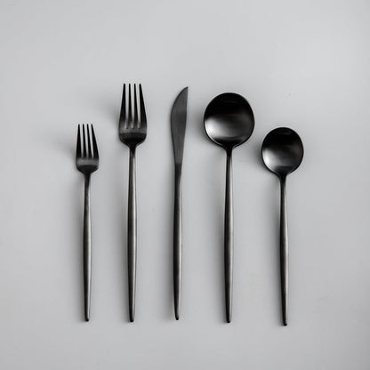 Premium Metal 20pc Cutlery Set Titanium Stainless Steel