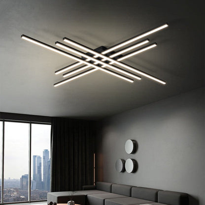 Sleek 4-Light LED Ceiling Fixture (Adjustable, White/Black)