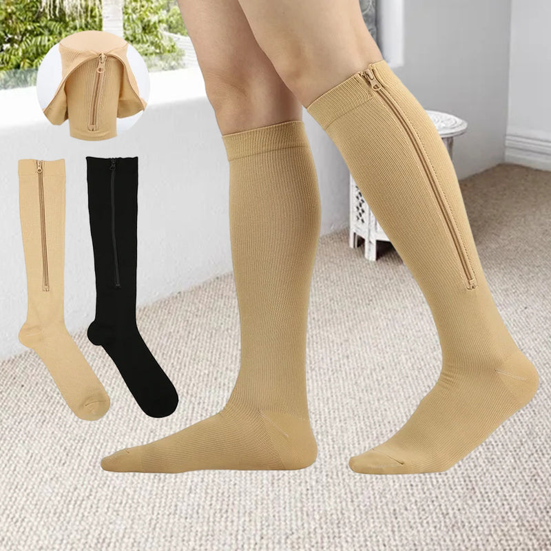 Comfort Fit Compression Socks with Zip Closure