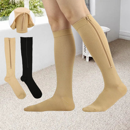 Comfort Fit Compression Socks with Zip Closure