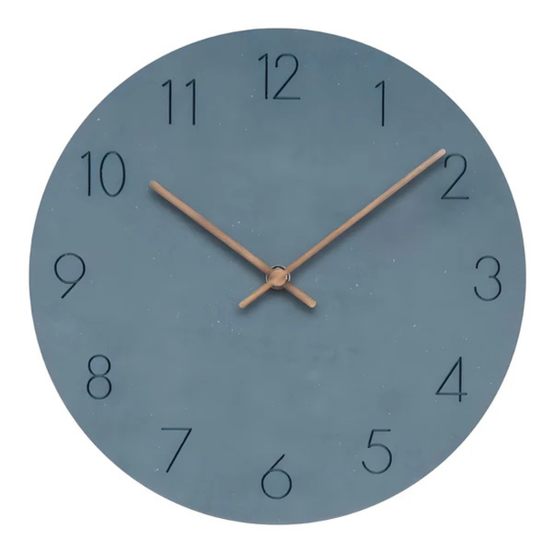 Big Silent Wooden Clock - Modern Minimalist Style