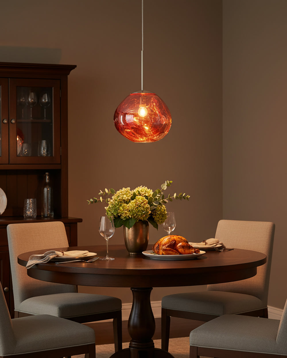 Adjustable Metal Pendant Lighting Fixtures Silver Gold Rose